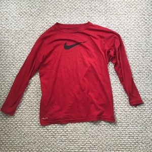 Red Nike dri-fit long sleeve shirt